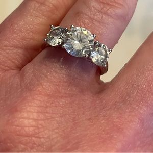 Beautiful past present and future ring in sterling silver and CZ.